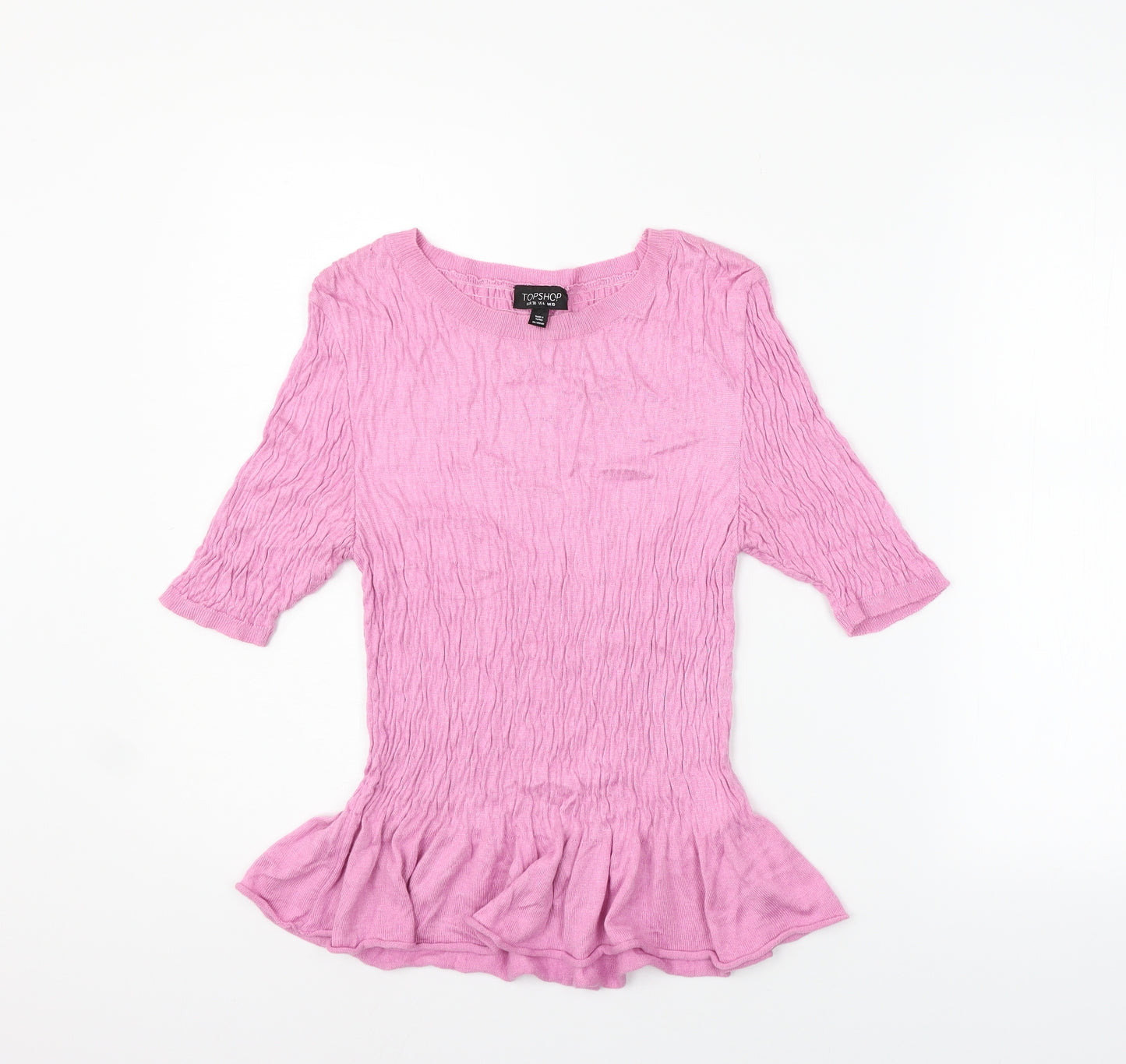 Topshop Womens Pink   Basic T-Shirt Size 10