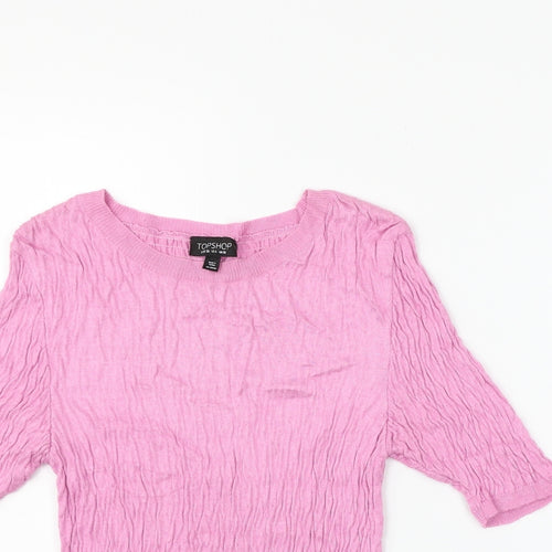Topshop Womens Pink   Basic T-Shirt Size 10