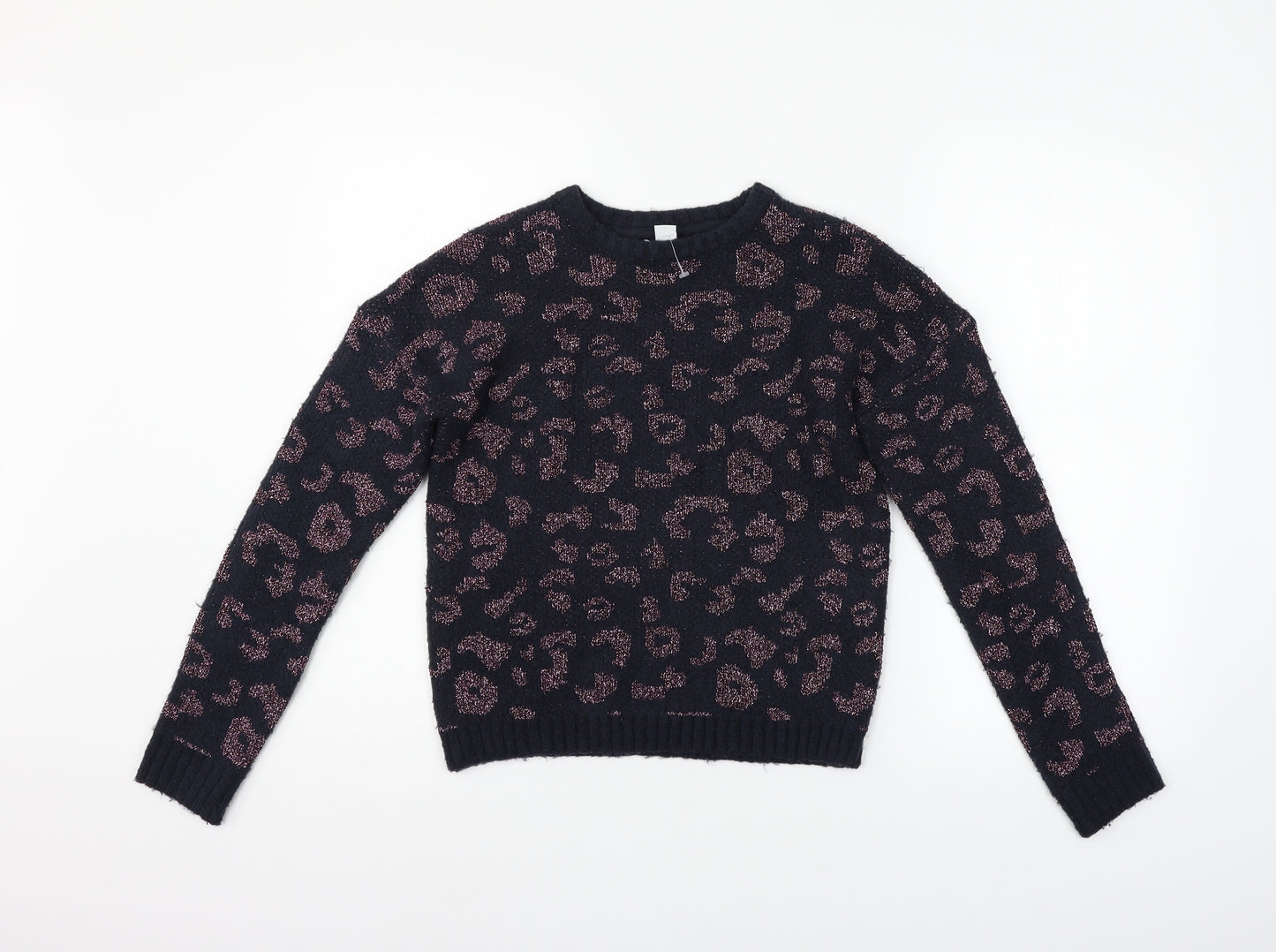 Primark Girls Blue Animal Print  Pullover Jumper Size 11-12 Years