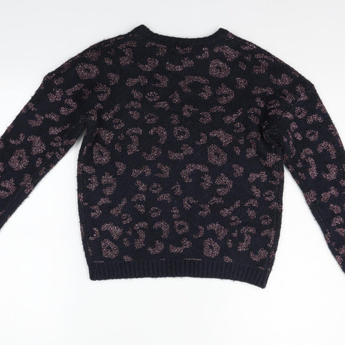 Primark Girls Blue Animal Print  Pullover Jumper Size 11-12 Years