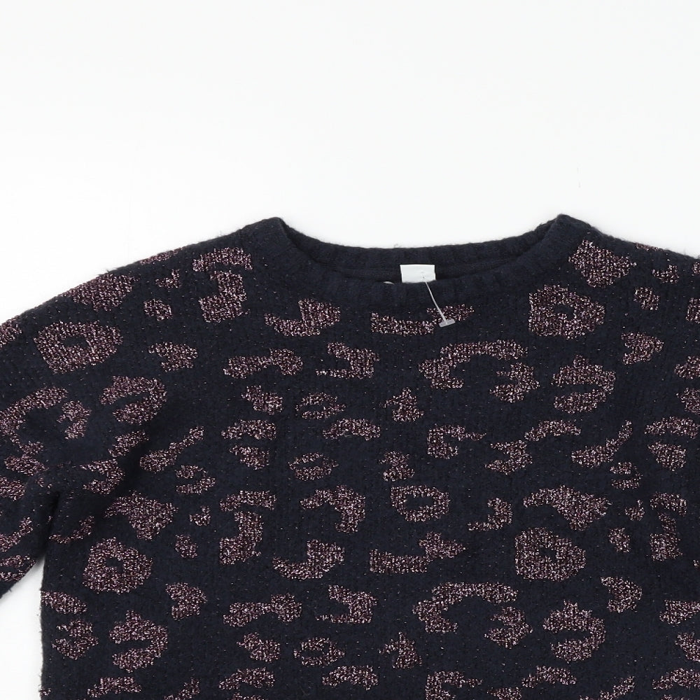 Primark Girls Blue Animal Print  Pullover Jumper Size 11-12 Years