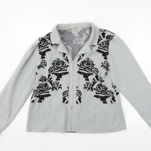 Artigiano Womens Grey Geometric  Jacket  Size L