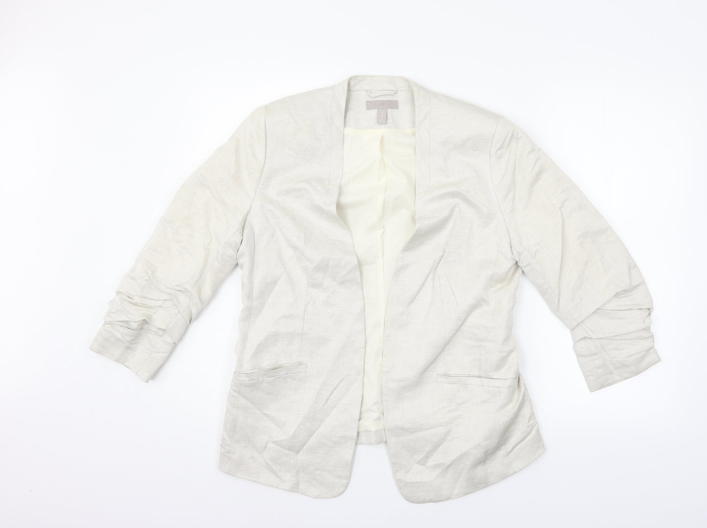 H&M Womens Beige   Jacket Blazer Size 14