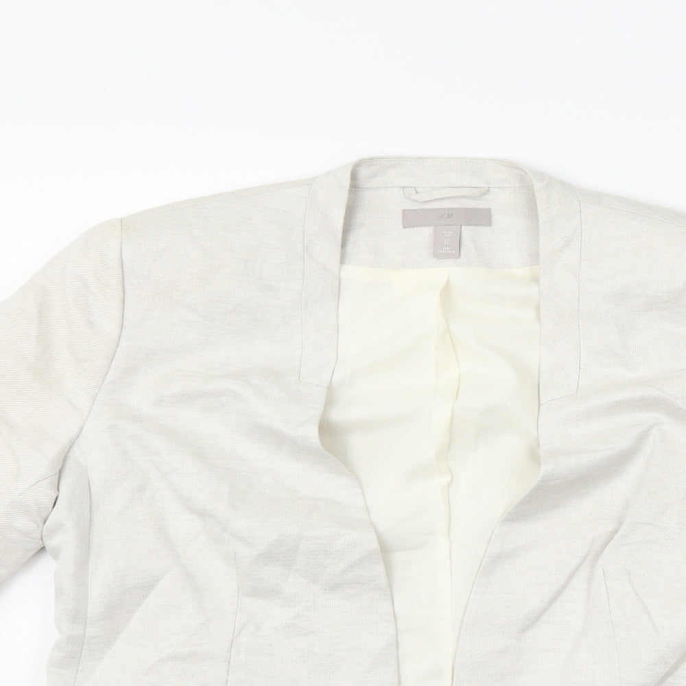 H&M Womens Beige   Jacket Blazer Size 14