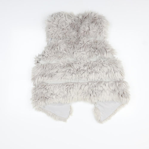 New Look Womens Grey   Gilet Coat Size M  - FAUX FUR