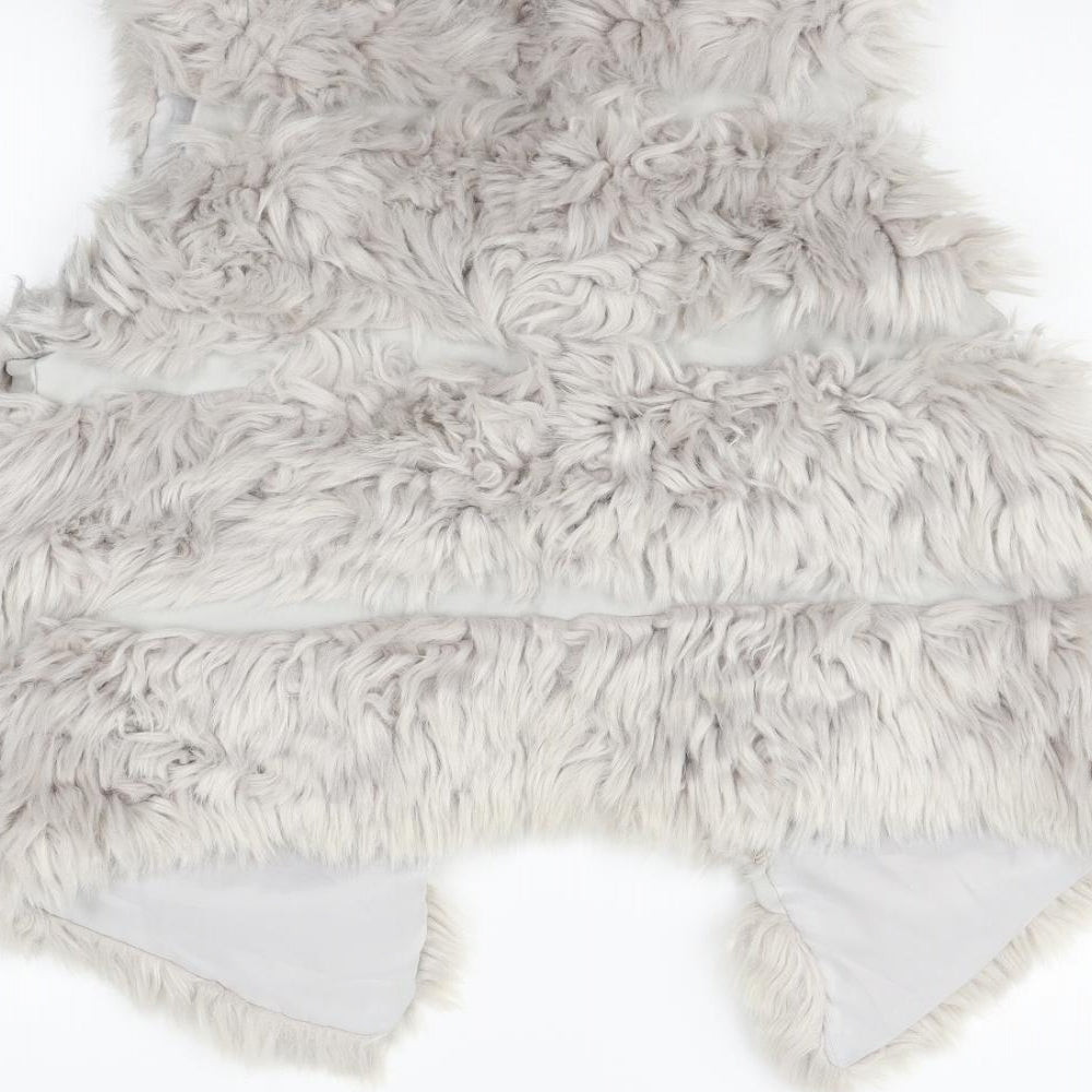New Look Womens Grey   Gilet Coat Size M  - FAUX FUR