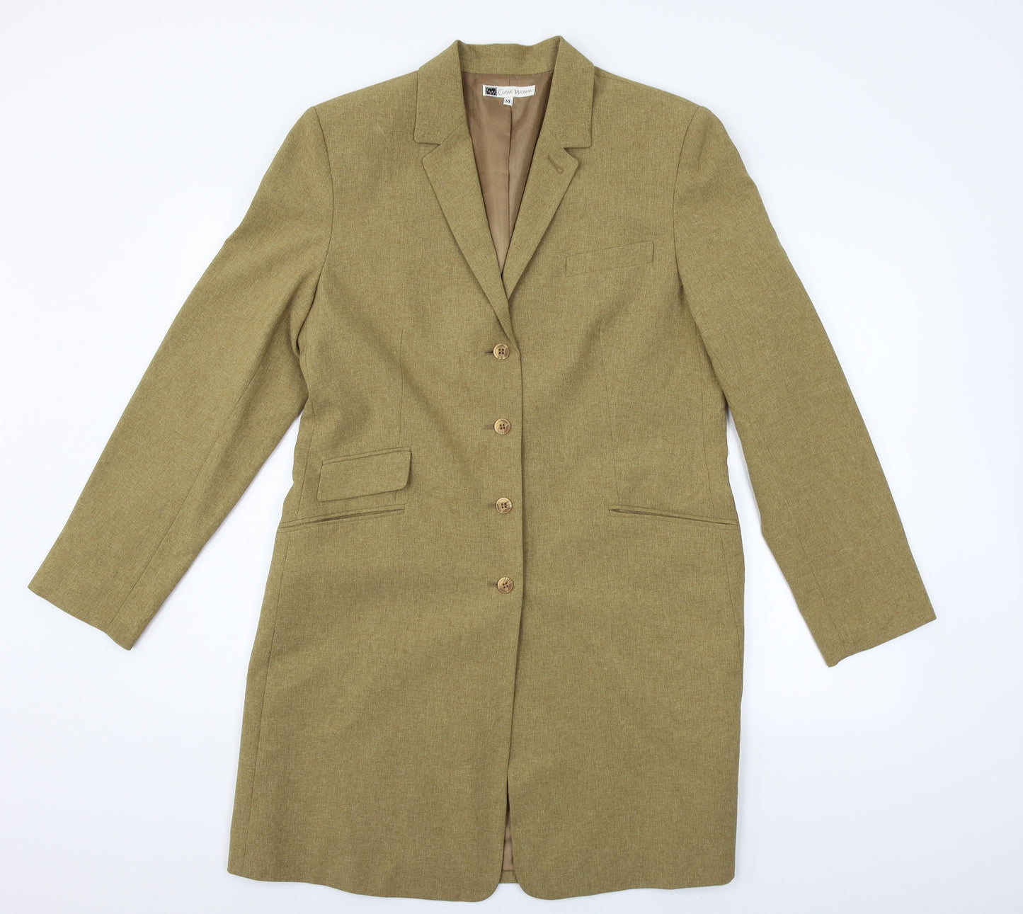 Classic Women Womens Beige   Jacket Coat Size 14