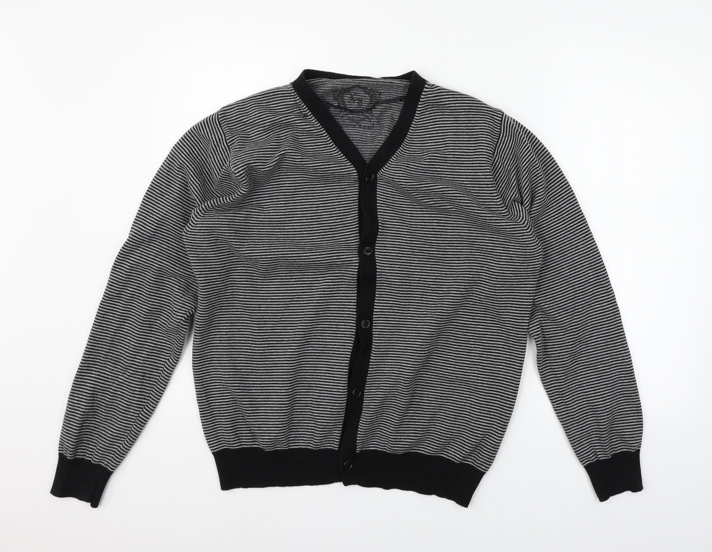 Cedar Wood State Womens Grey Striped  Cardigan Jumper Size XL