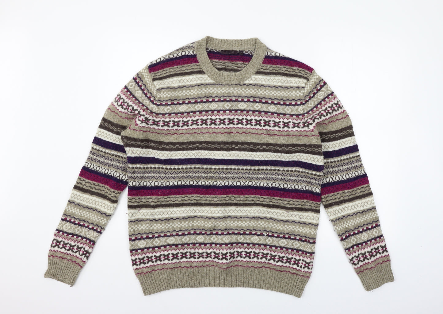 Refectory Womens Brown Striped  Pullover Jumper Size XL