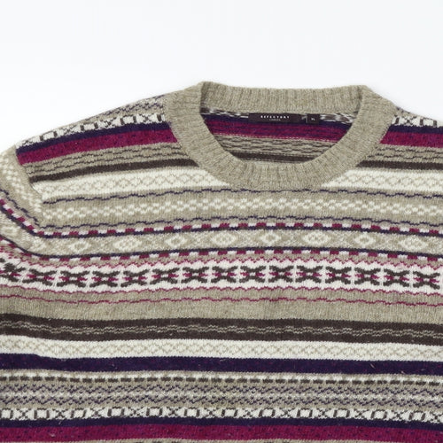 Refectory Womens Brown Striped  Pullover Jumper Size XL