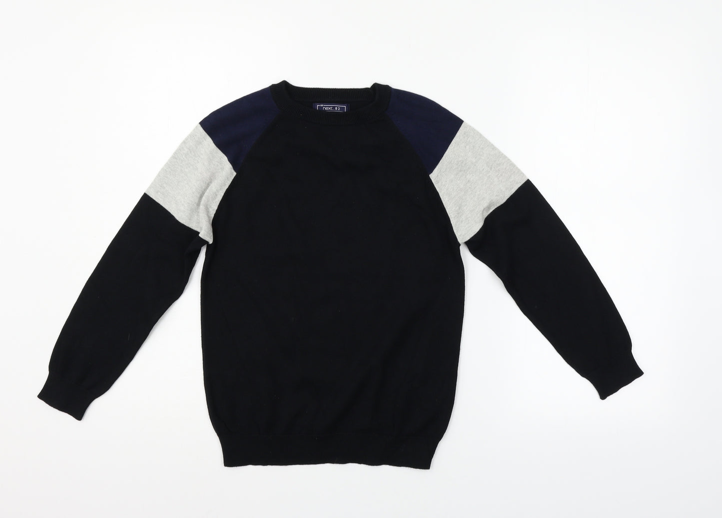NEXT Girls Black Geometric  Pullover Jumper Size 9 Years