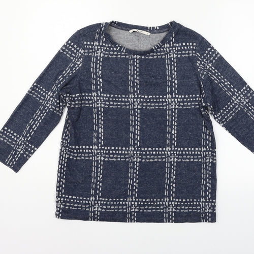 TU Womens Blue Geometric  Pullover Jumper Size 8