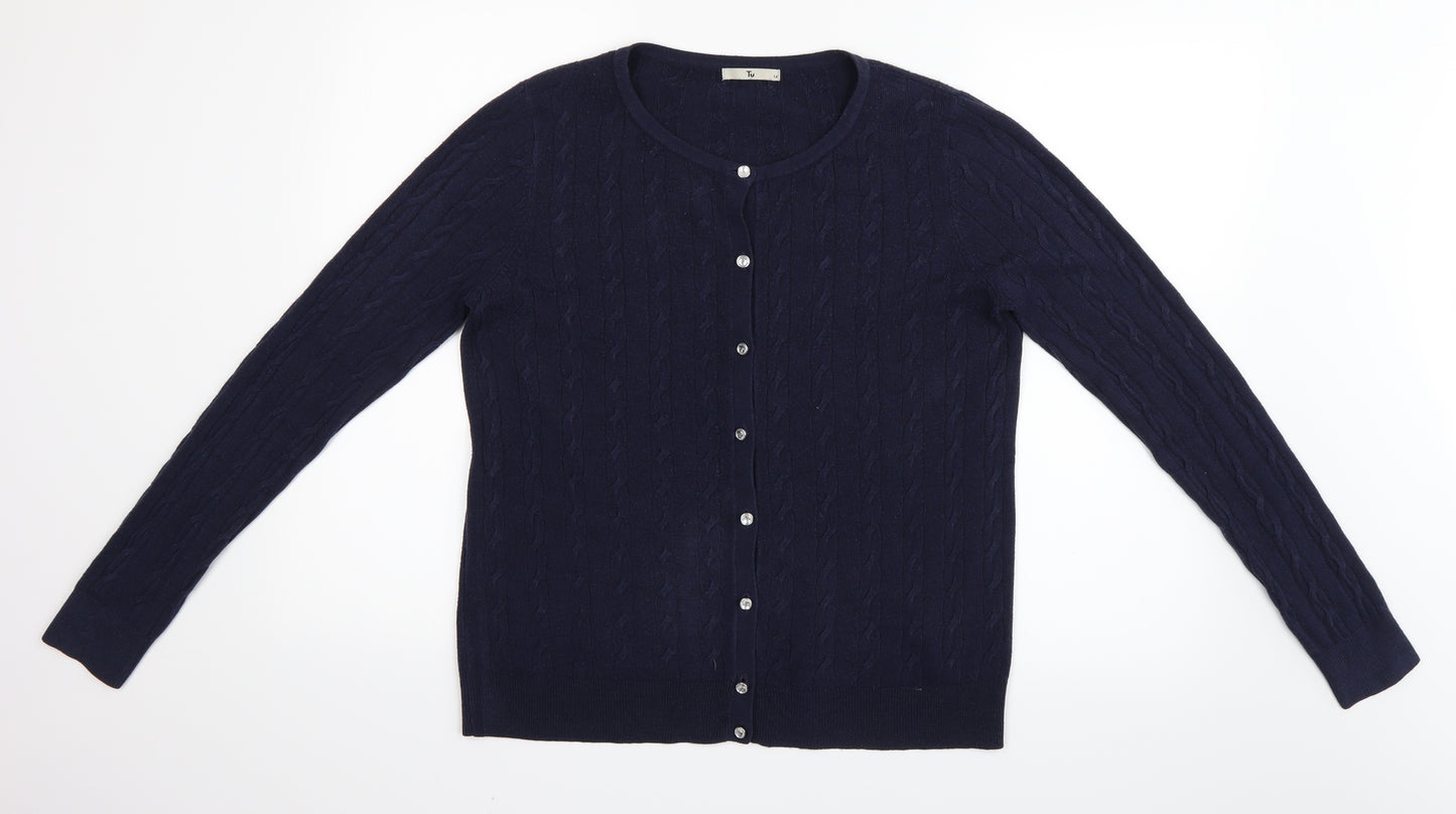 TU Womens Blue   Cardigan Jumper Size 14