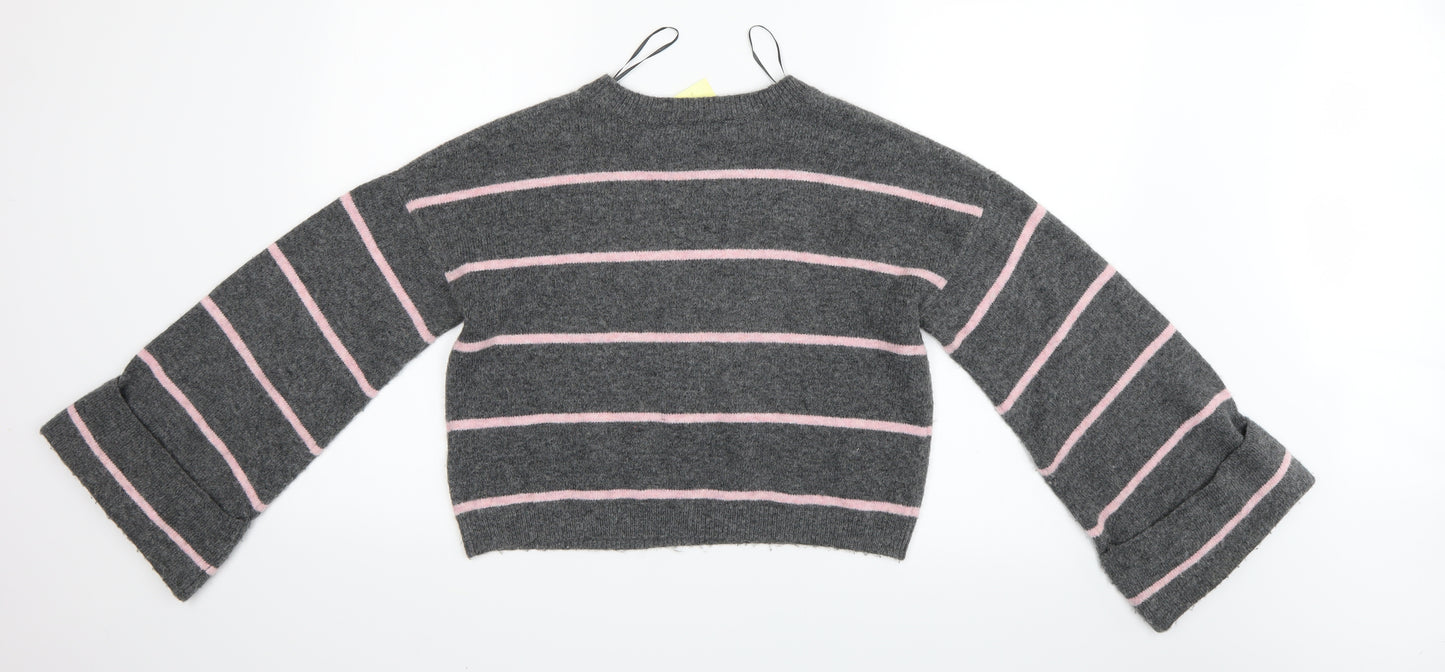 Topshop Womens Grey Striped  Camisole Blouse Size 10