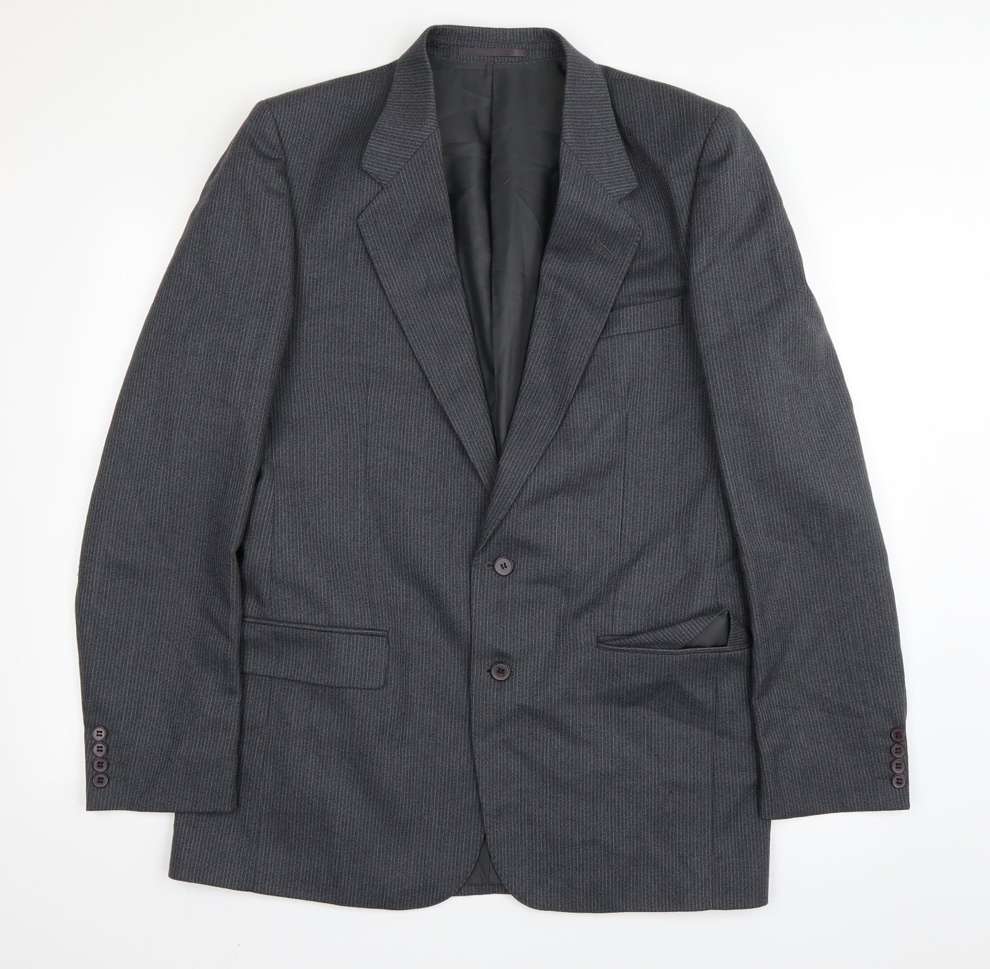 Centaur Mens Grey Striped   Blazer Size 40