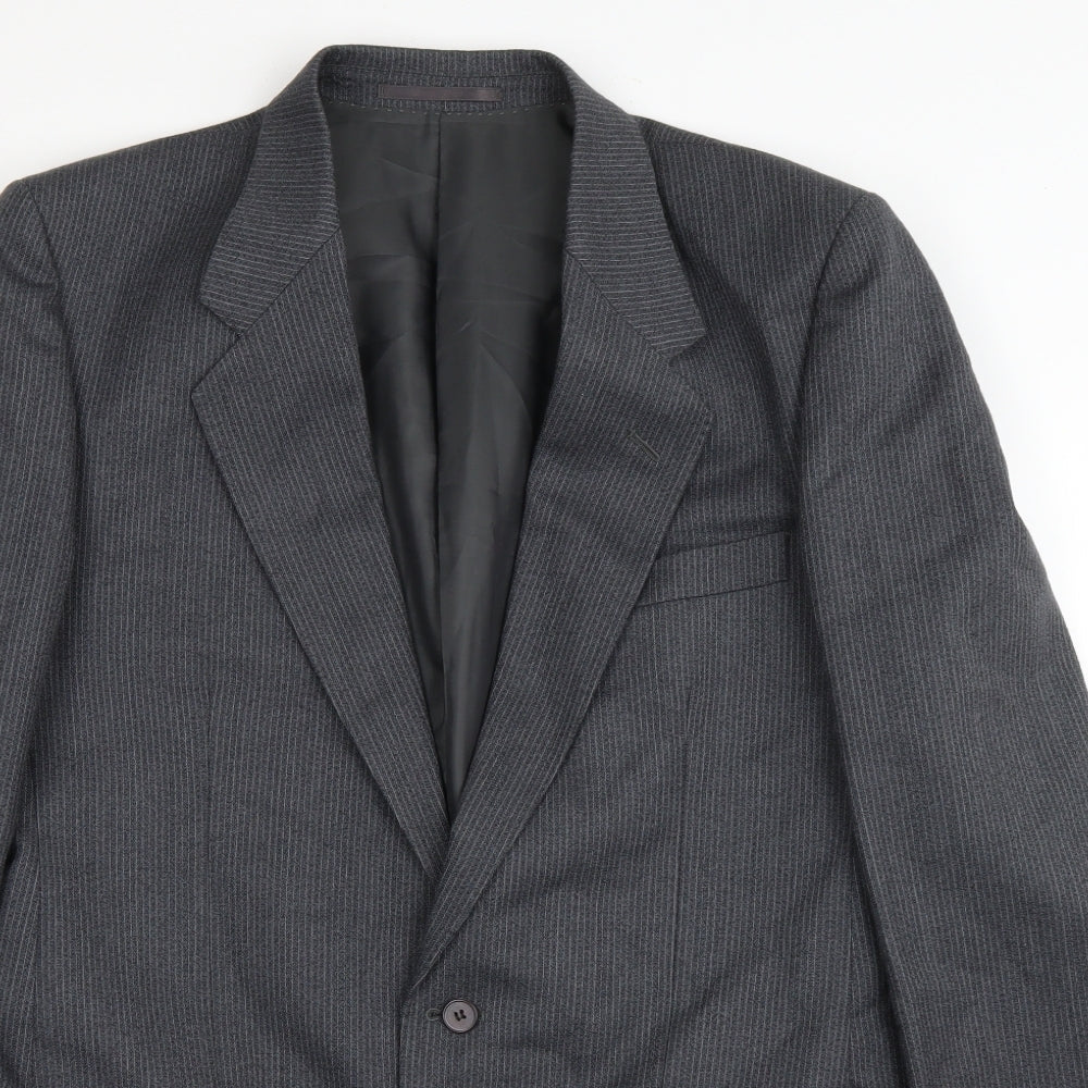 Centaur Mens Grey Striped   Blazer Size 40