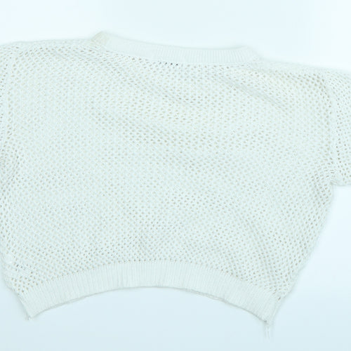 Glamorous Womens White   Cropped Blouse Size S