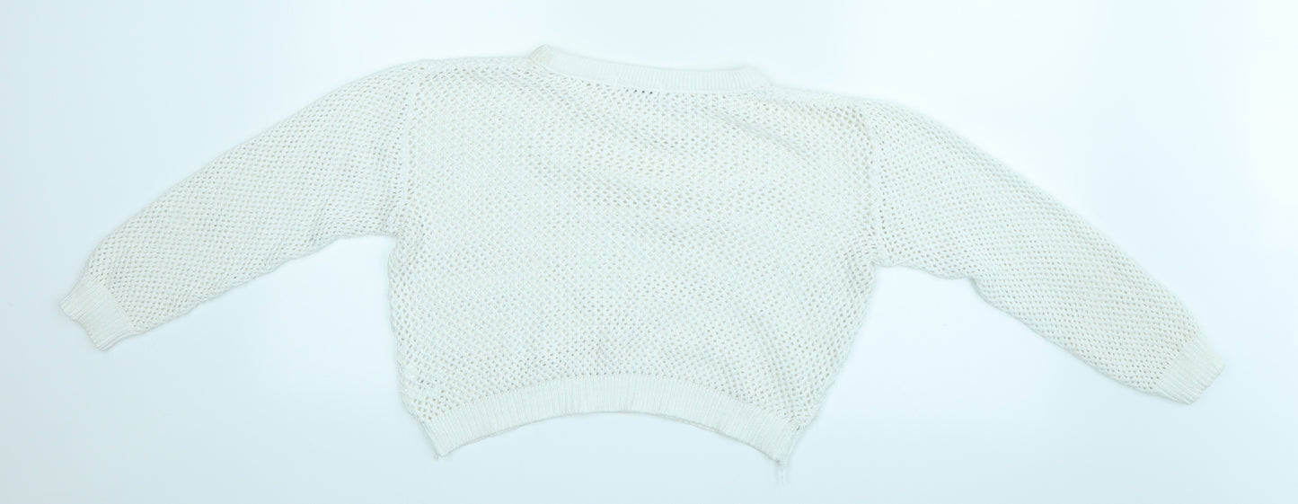 Glamorous Womens White   Cropped Blouse Size S