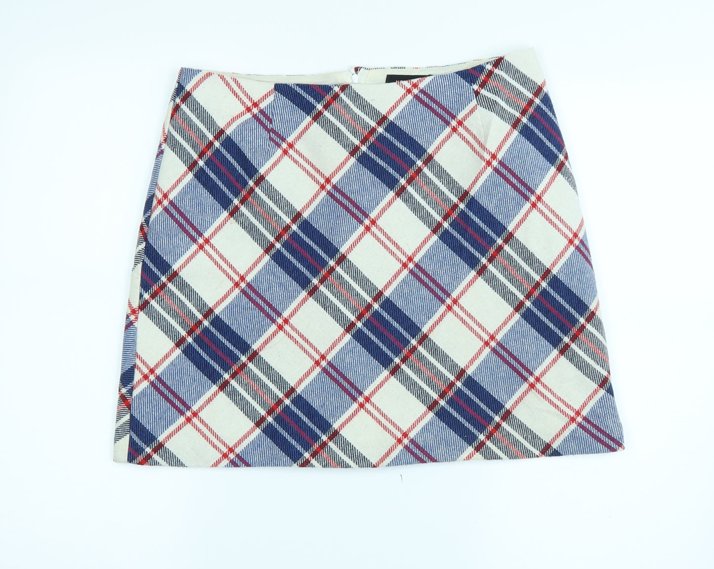 New Look Womens Blue Plaid  Mini Skirt Size 10