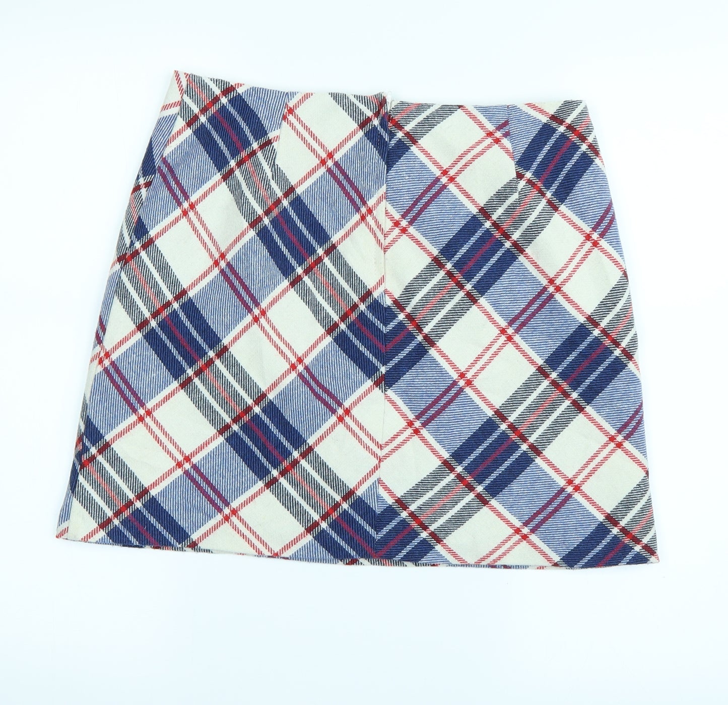New Look Womens Blue Plaid  Mini Skirt Size 10