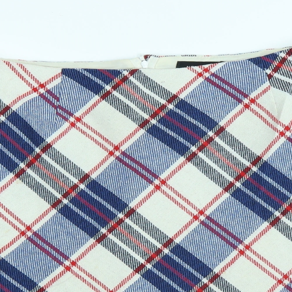 New Look Womens Blue Plaid  Mini Skirt Size 10