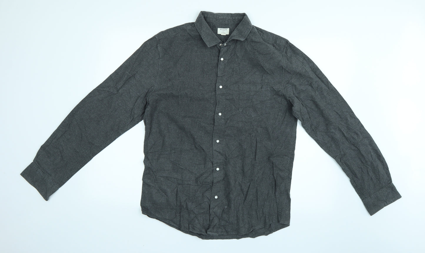 Masscob Mens Grey    Dress Shirt Size L