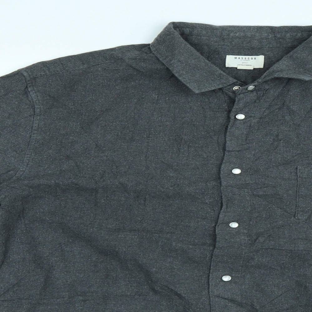Masscob Mens Grey    Dress Shirt Size L