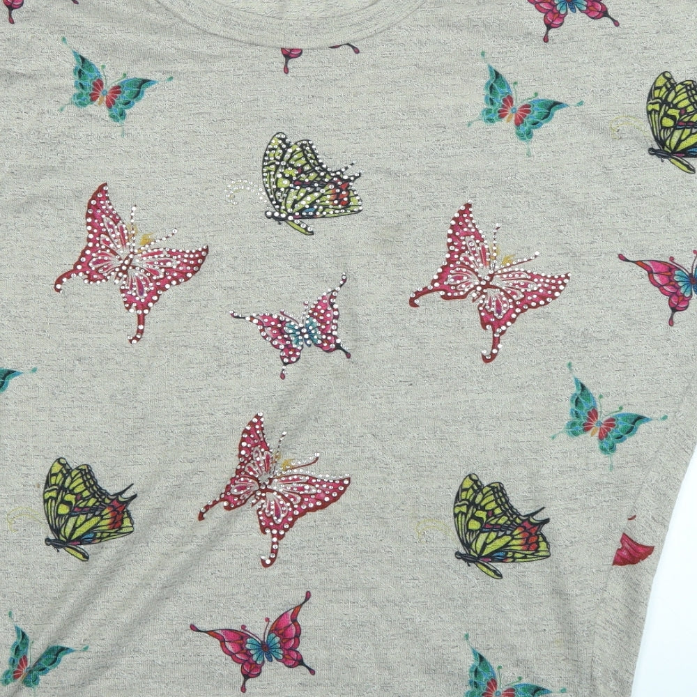 izabel london Womens Beige   Basic Blouse Size 10  - Butterflies