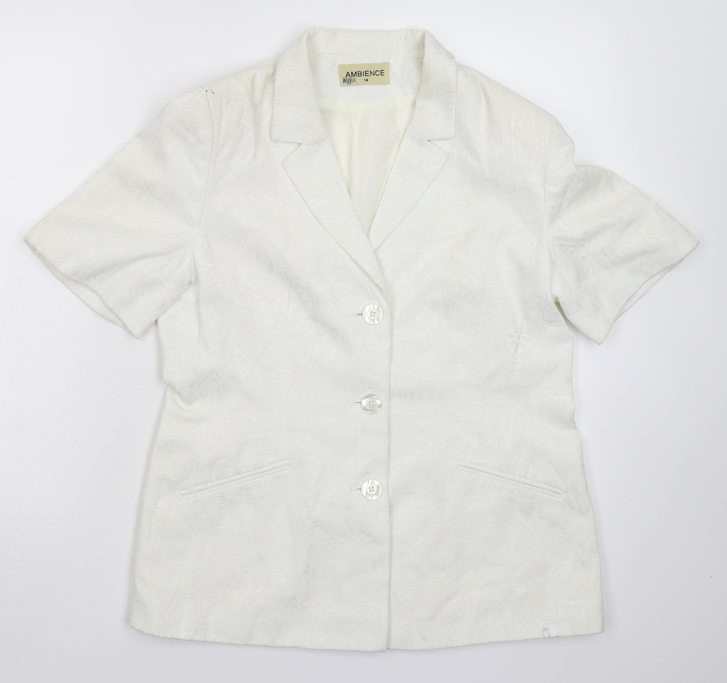 Ambience Womens White   Jacket Blazer Size 14