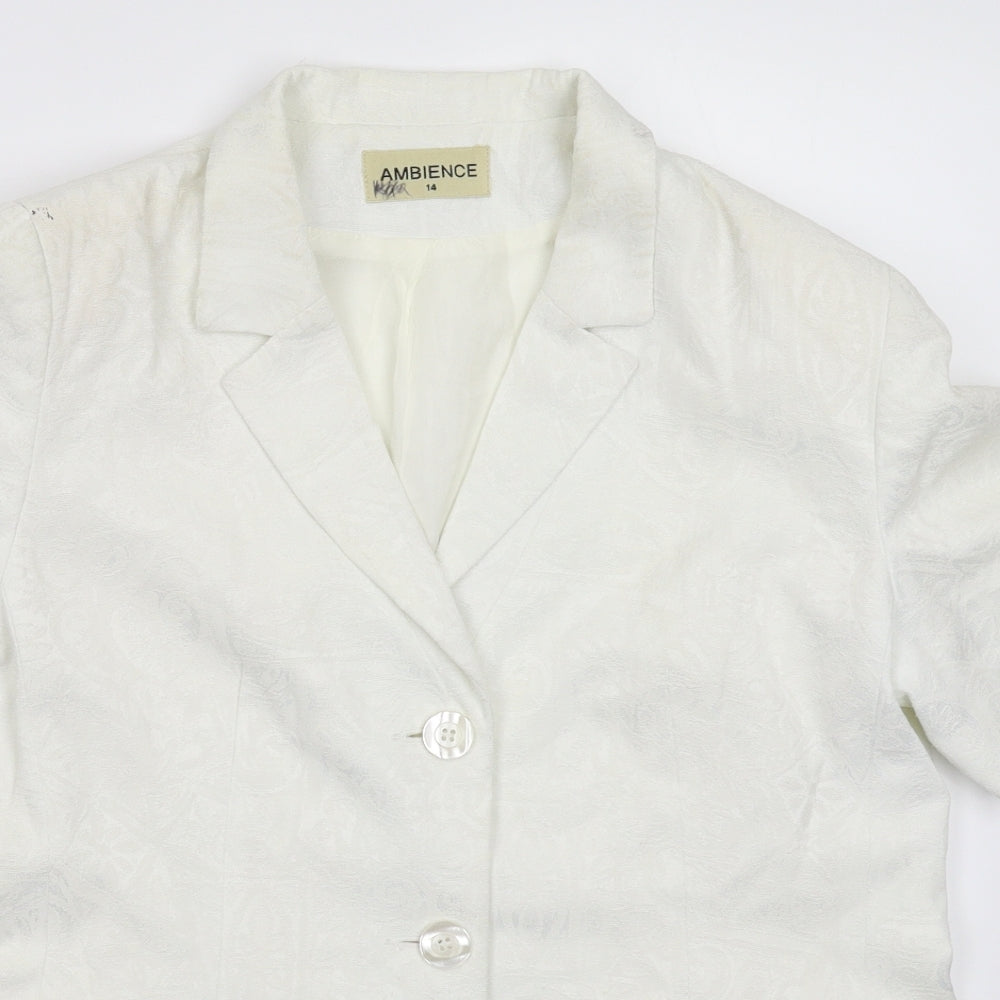Ambience Womens White   Jacket Blazer Size 14