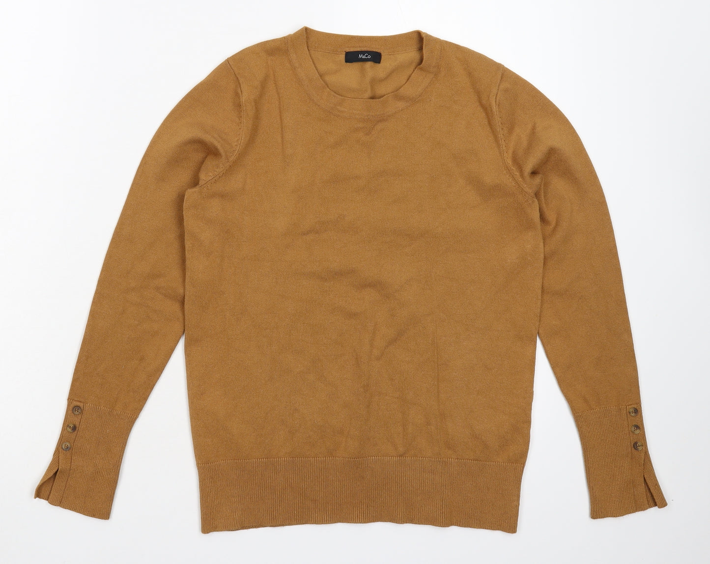 M&Co Womens Brown  Knit Pullover Jumper Size 10