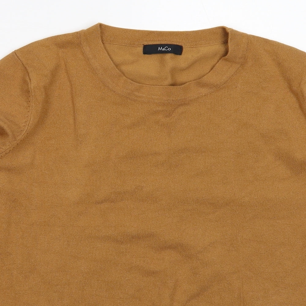 M&Co Womens Brown  Knit Pullover Jumper Size 10