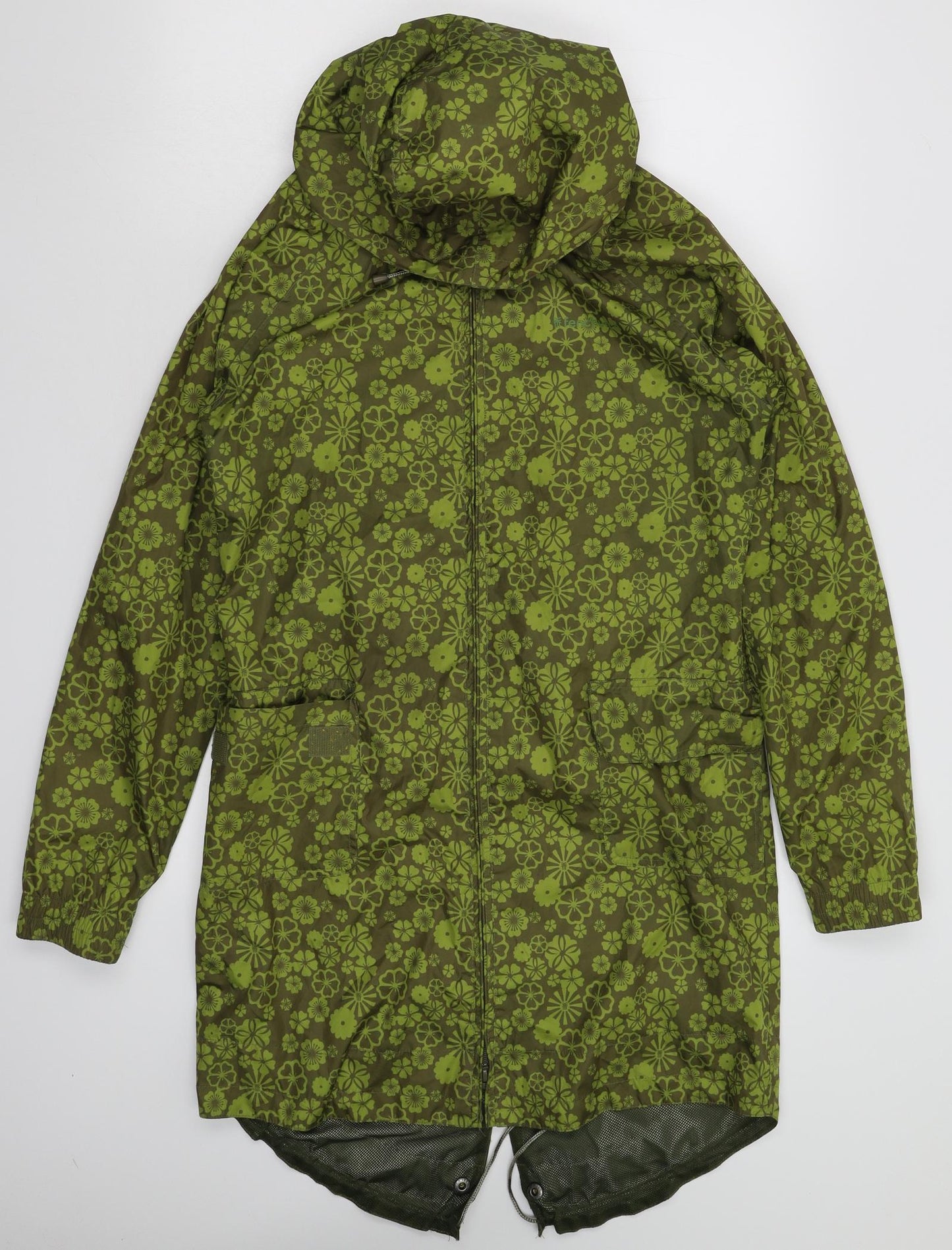 Fenchurch Womens Green Floral  Rain Coat Coat Size L