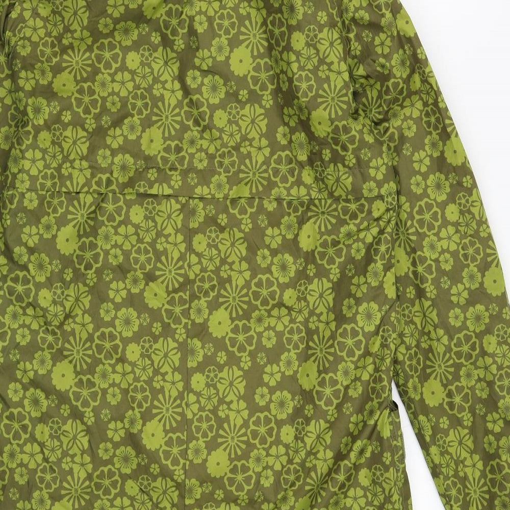 Fenchurch Womens Green Floral  Rain Coat Coat Size L