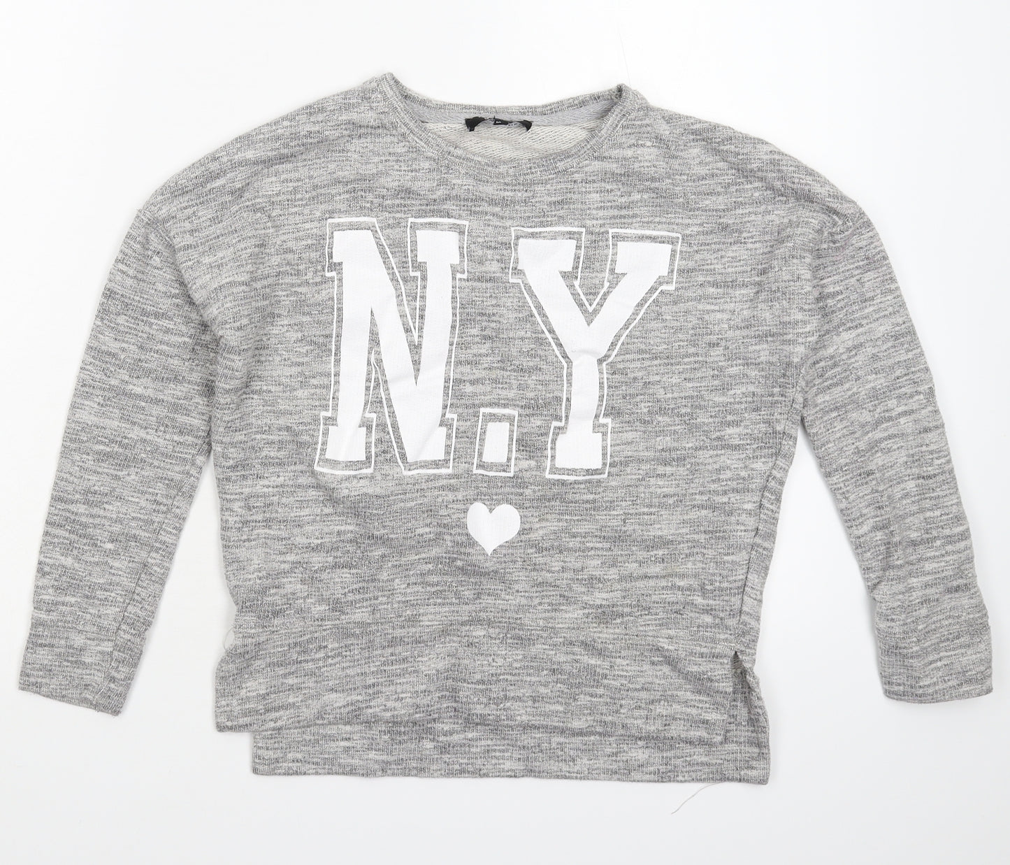 New Look Girls Grey   Pullover Sweatshirt Size 10-11 Years