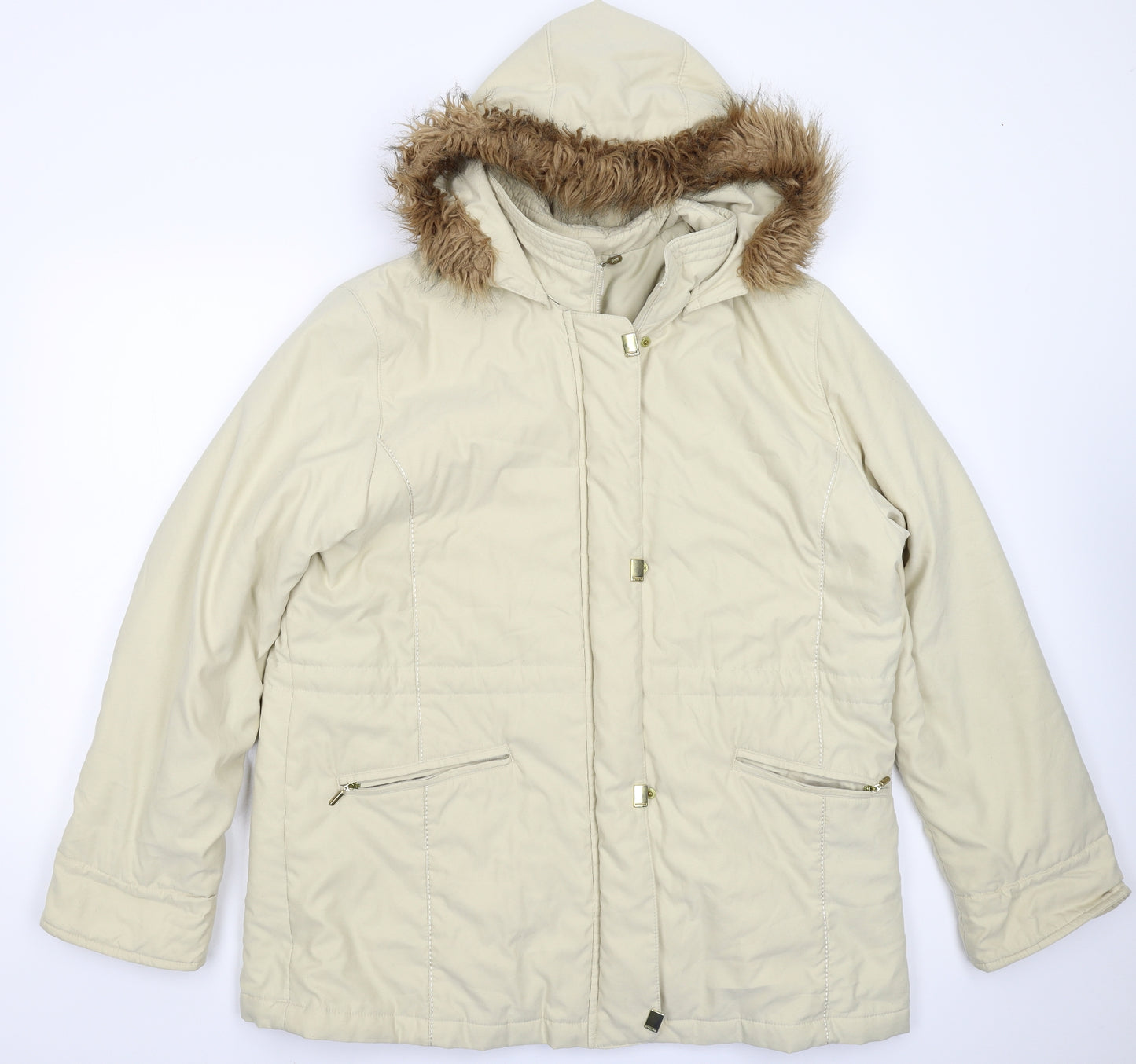 Marks and Spencer Womens Beige   Parka Coat Size 18