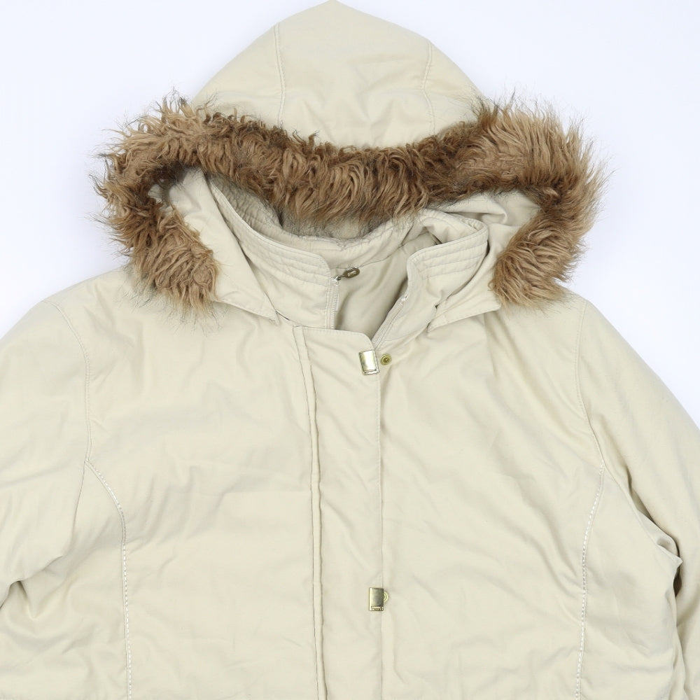 Marks and Spencer Womens Beige   Parka Coat Size 18