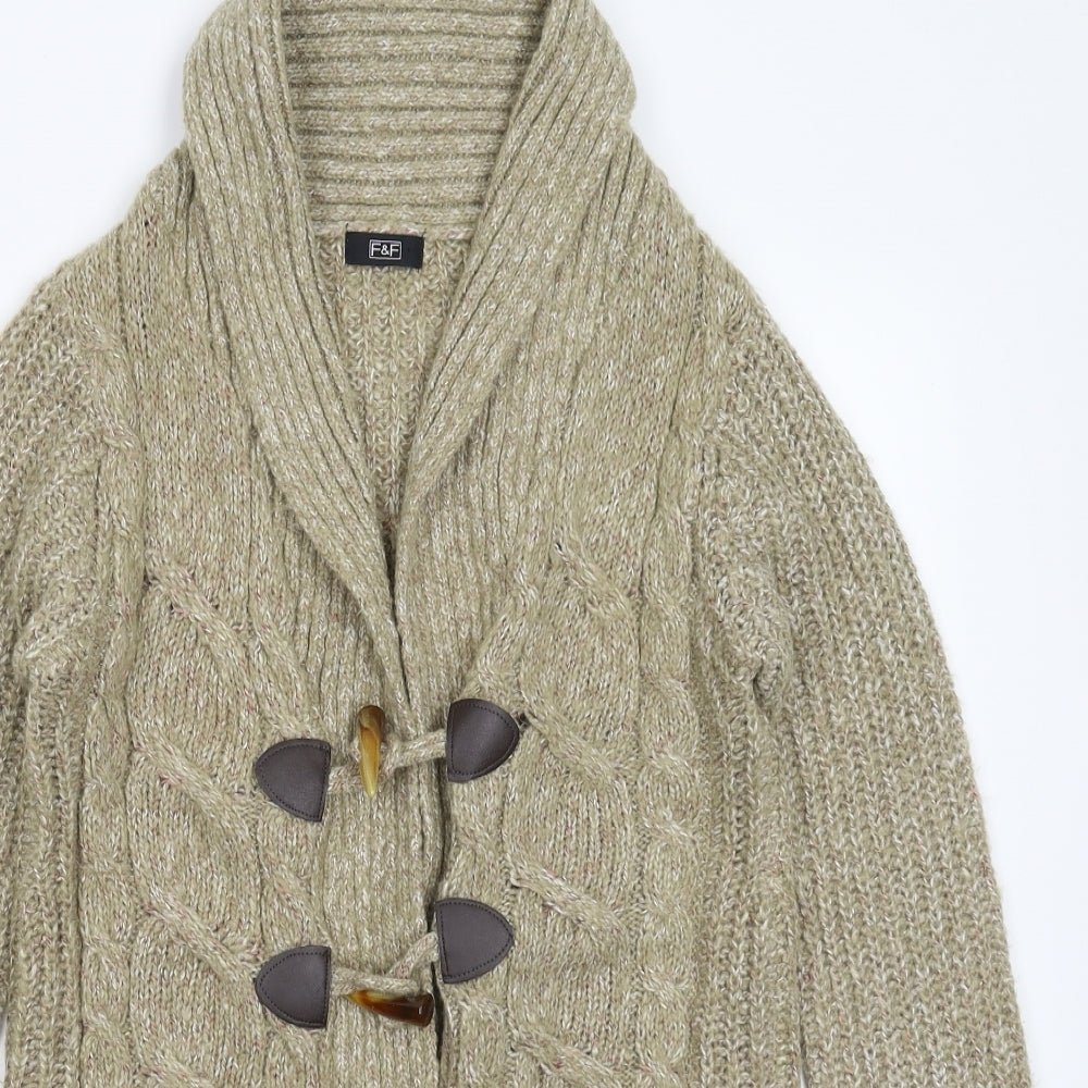 F&F Womens Grey  Knit Cardigan Jumper Size 8