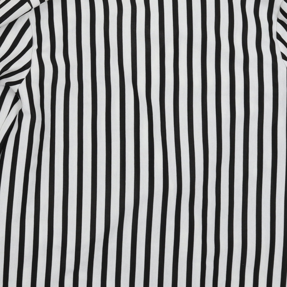 PRETTYLITTLETHING Womens Multicoloured Striped  Jacket Blazer Size 8