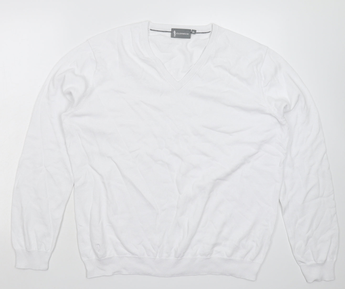 Glenmuir Mens White  Knit Pullover Jumper Size XL