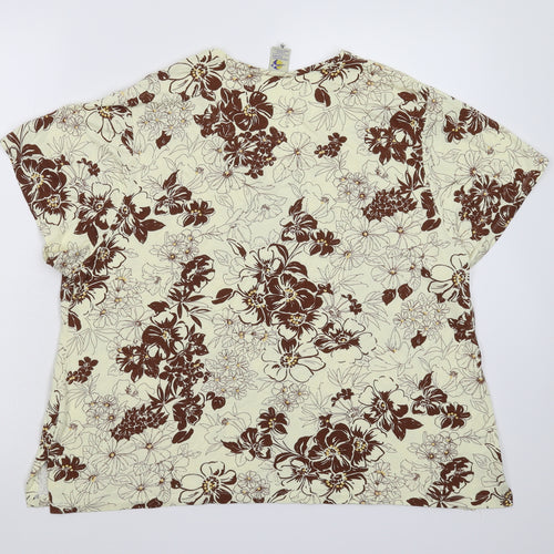 Travelling Light Womens White Floral  Basic T-Shirt Size XL