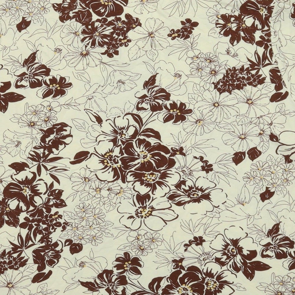 Travelling Light Womens White Floral  Basic T-Shirt Size XL