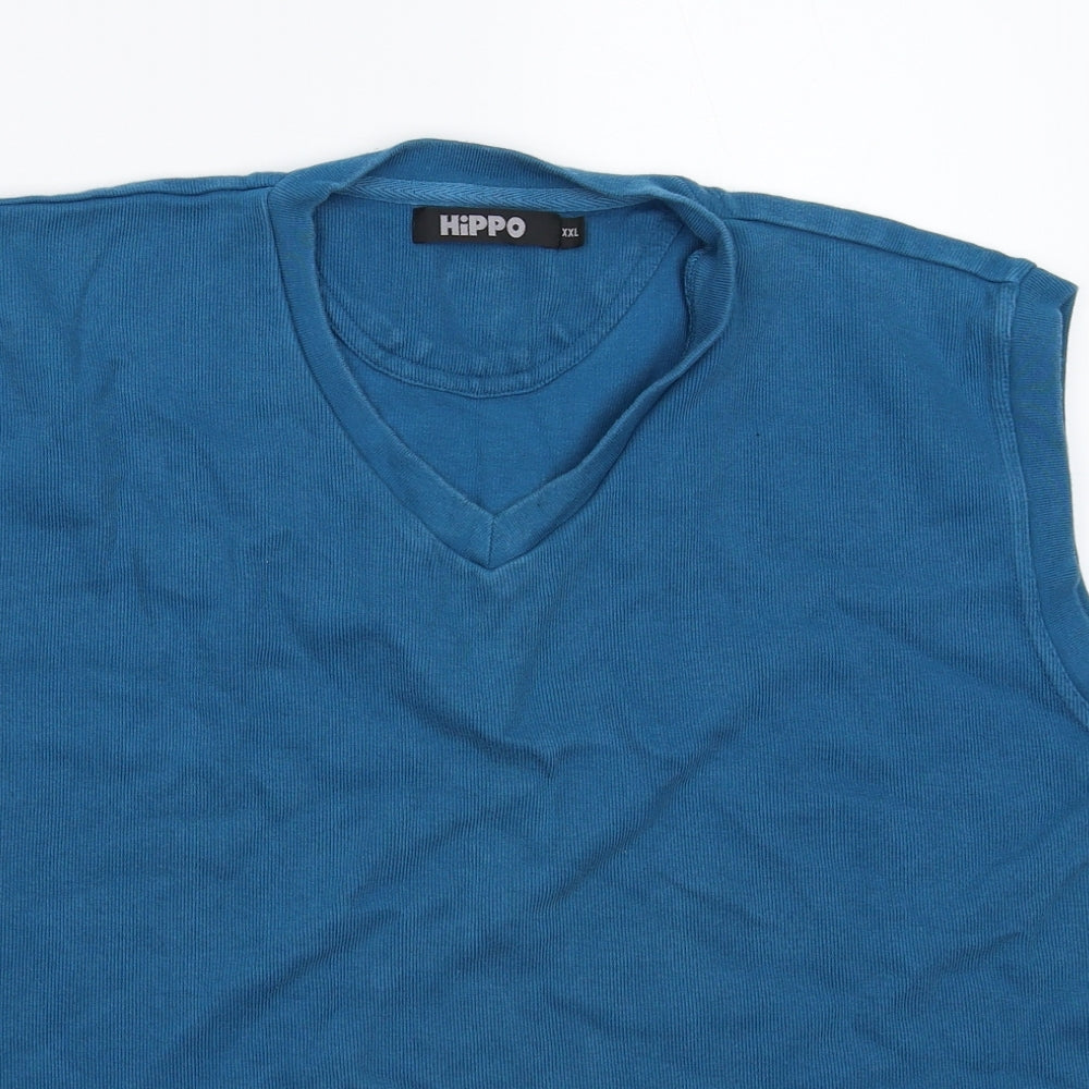 Hippo Mens Blue  Knit Pullover Jumper Size 2XL