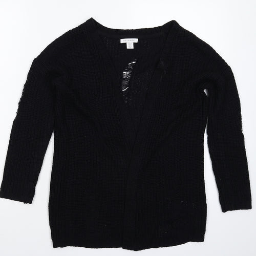 Primark Girls Black  Knit Cardigan Jumper Size 9-10 Years  - Distressed