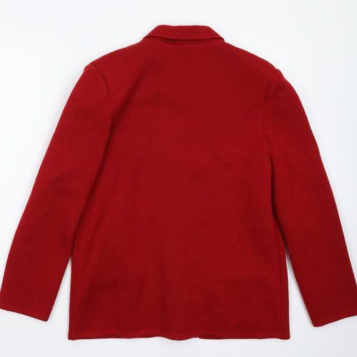 Preworn Womens Red  Knit Jacket Blazer Size 14