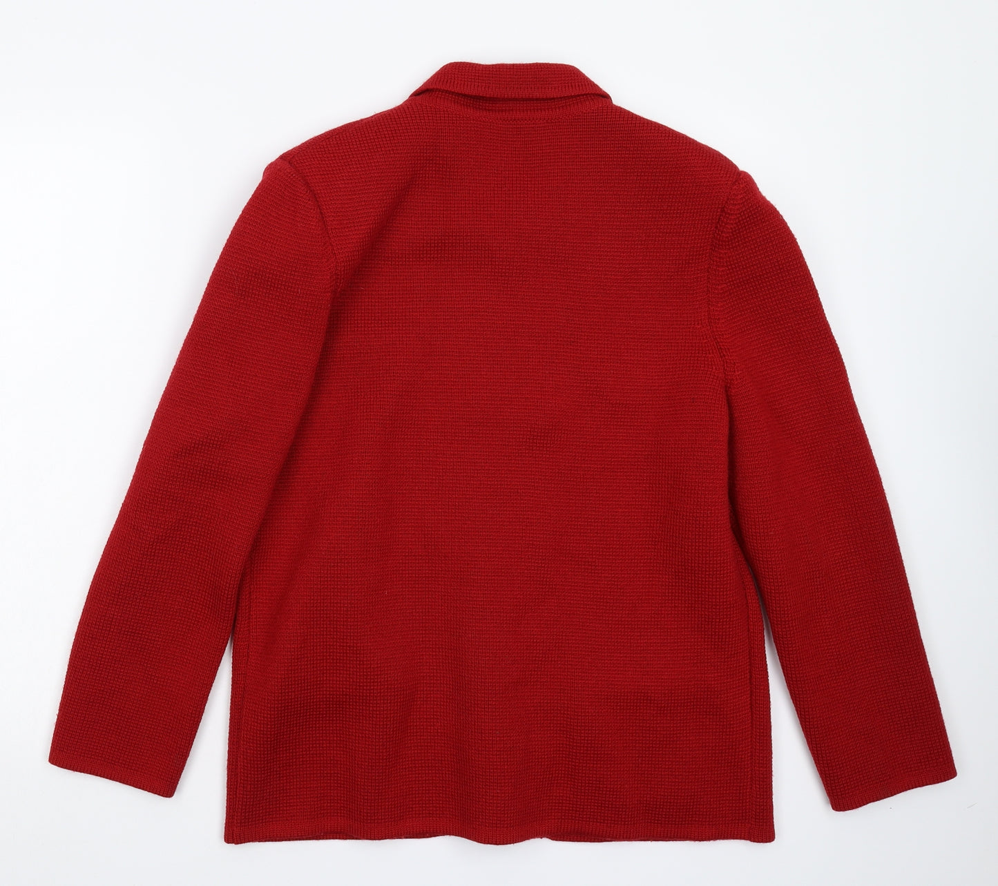 Preworn Womens Red  Knit Jacket Blazer Size 14