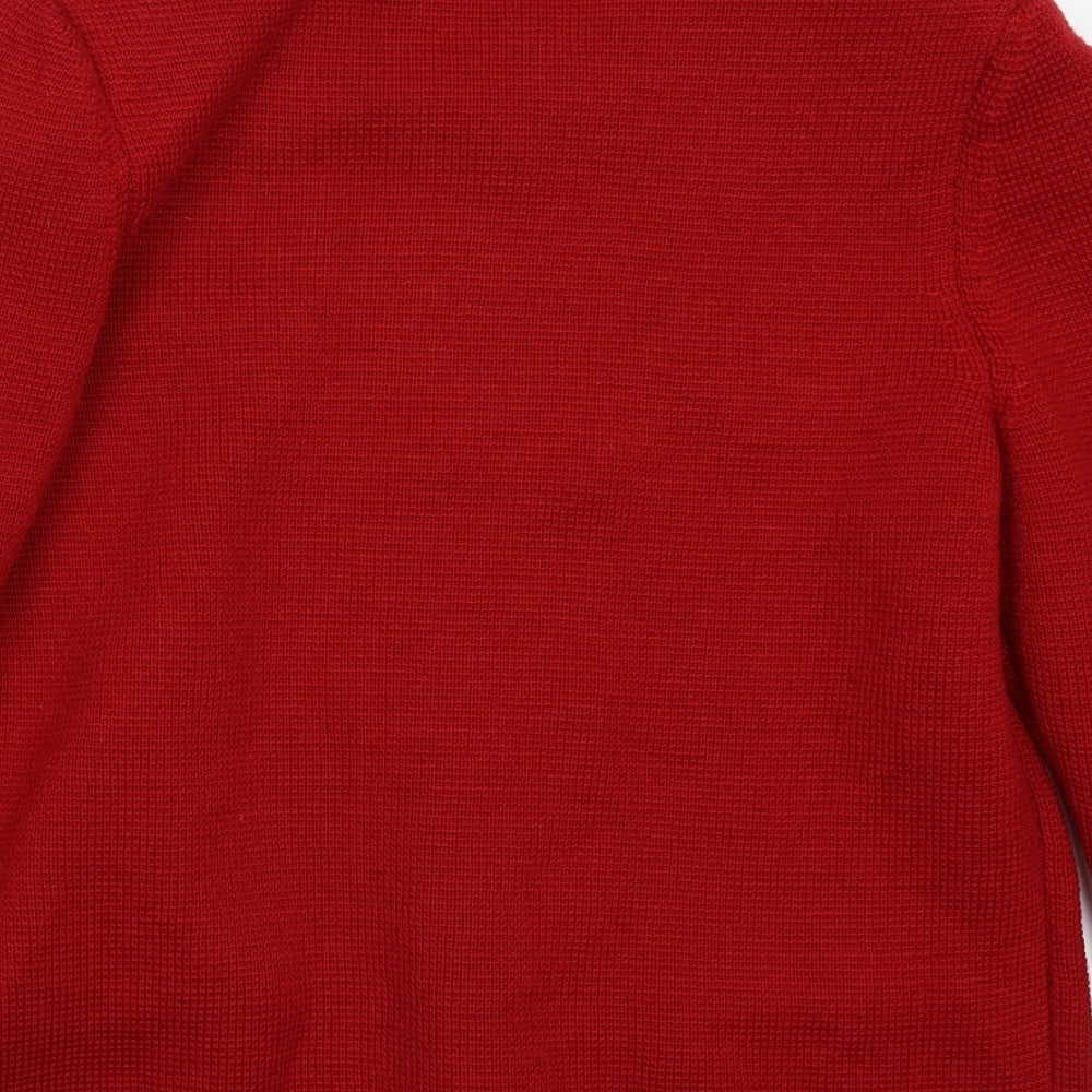Preworn Womens Red  Knit Jacket Blazer Size 14