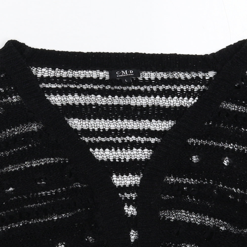 CMD Womens Black  Knit Cardigan Jumper Size L