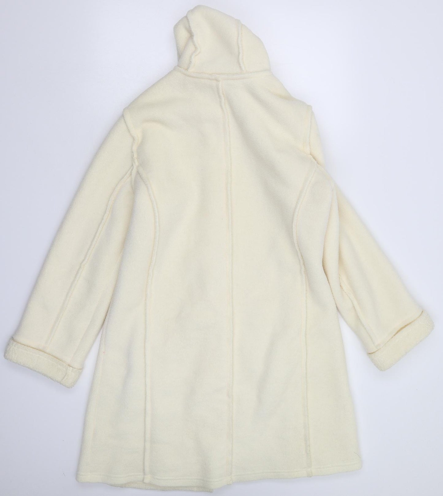 NEXT Womens White  Fleece Pea Coat Coat Size 14