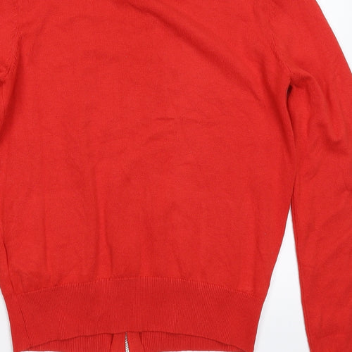 Red Herring Womens Red  Knit Cardigan Jumper Size 10